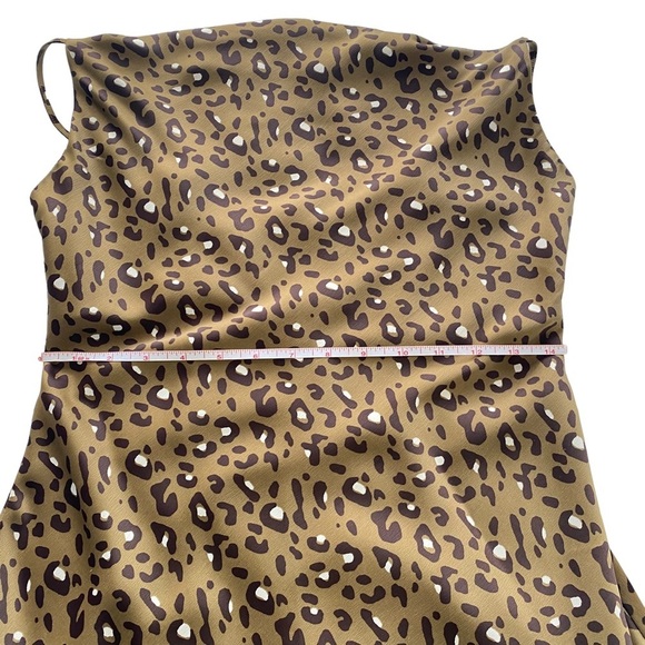 Urban Outfitters Mallory Leopard Print Cowl Neck Slip Dress Sz M Back Zip - Picture 9 of 15
